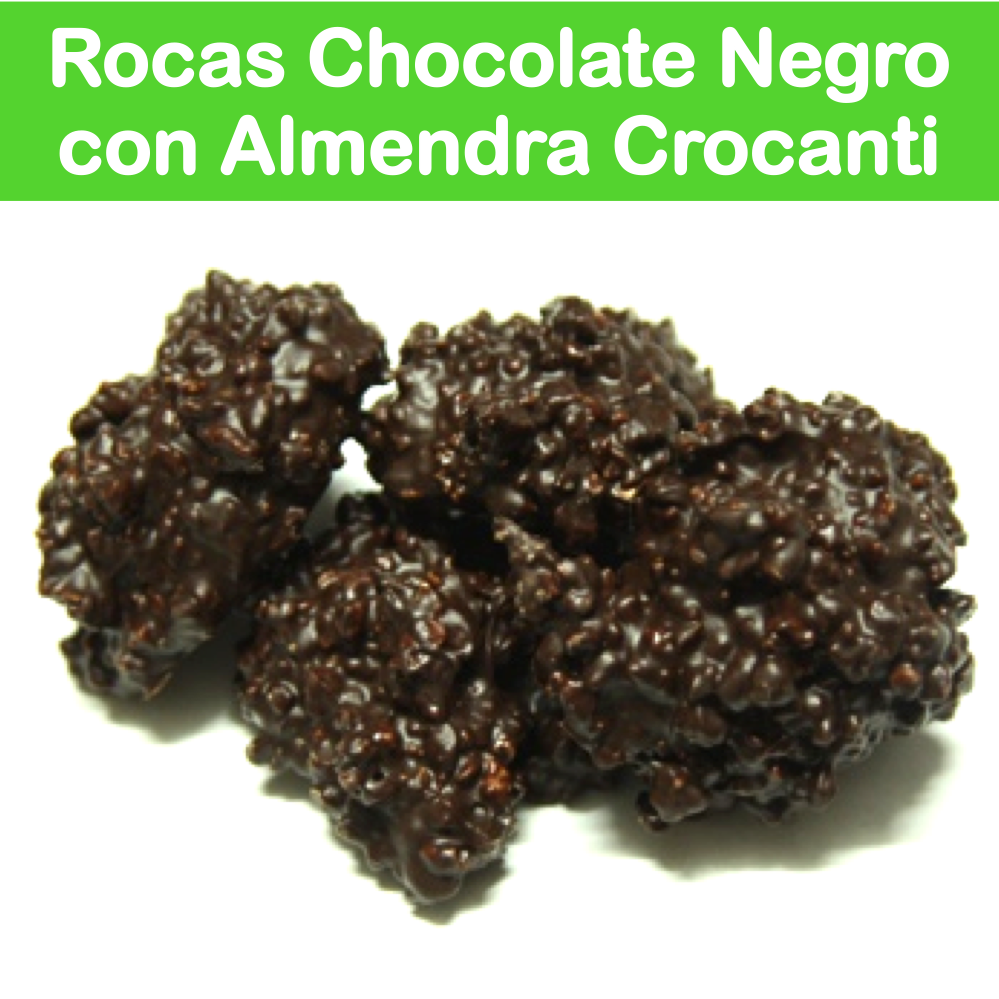 Rocas de Chocolate Negro con Almendra Crocanti